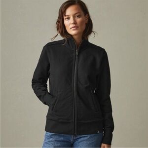 American Giant Women's Black Zip Front Bomber Jacket made in USA